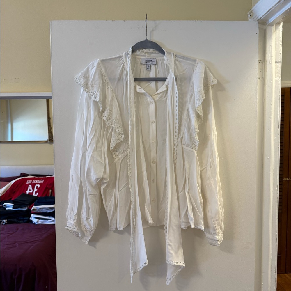 & Other Stories Sheer Shirt with Ruffle Detail